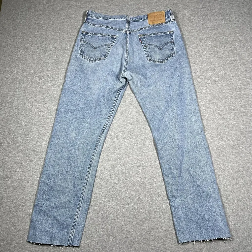 VTG Levi's 501 Jeans Mens 34x34 (32x29) Light Wash Straight Classic Button Fly